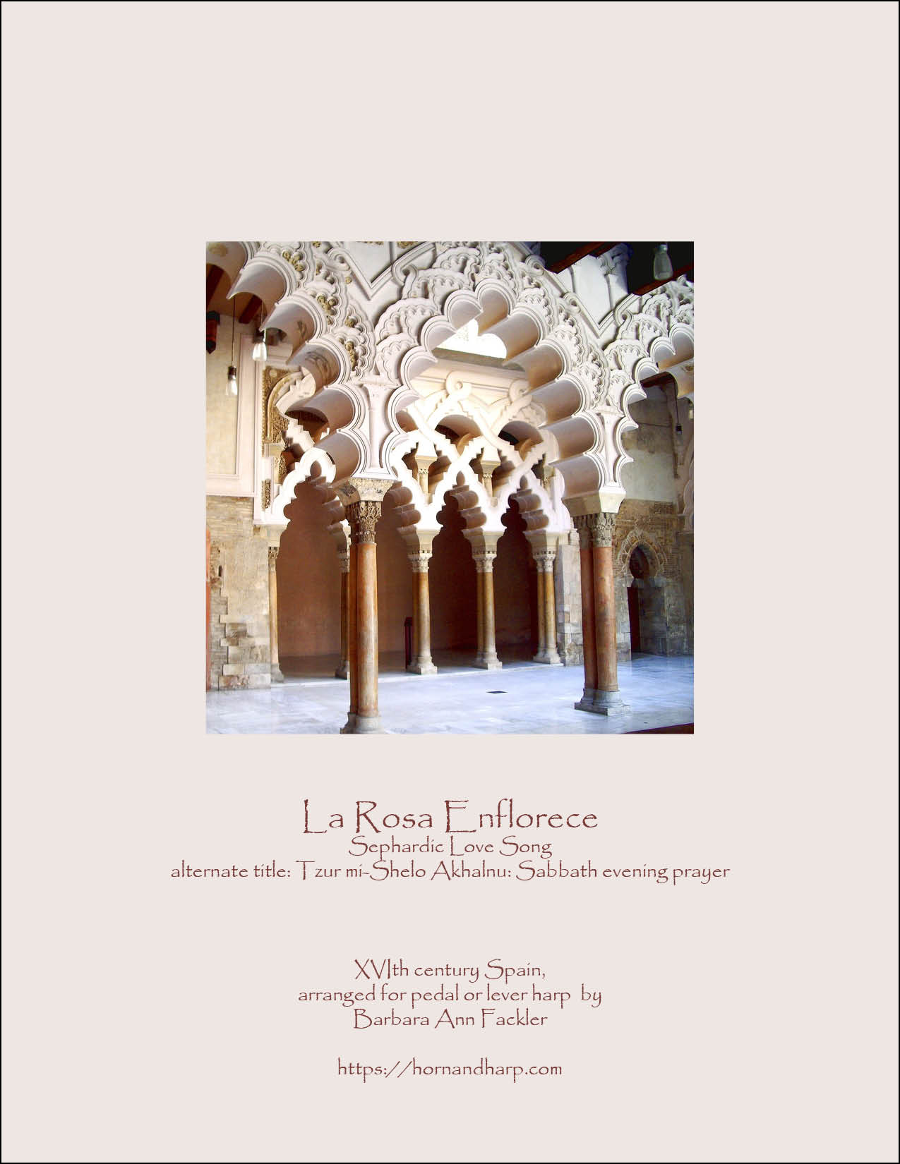 La Rosa Enflorece, for lever harp or pedal harp ~ harp solo sheet music